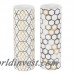 Wrought Studio Renfro Modern Honeycomb and Geometric-Patterned Cylindrical 2 Piece Vase Set VRKG6945